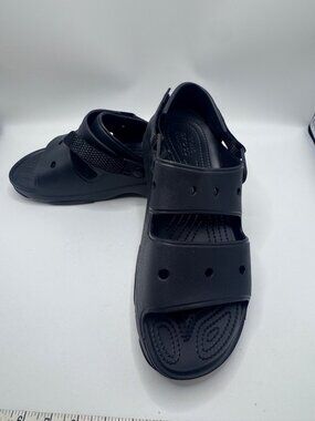 Crocs Black Mens Size 12 Adjustable Strap Sandals All Terrain Comfort Slip-On